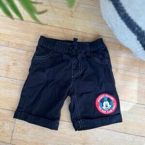black disney mickey shorts and top